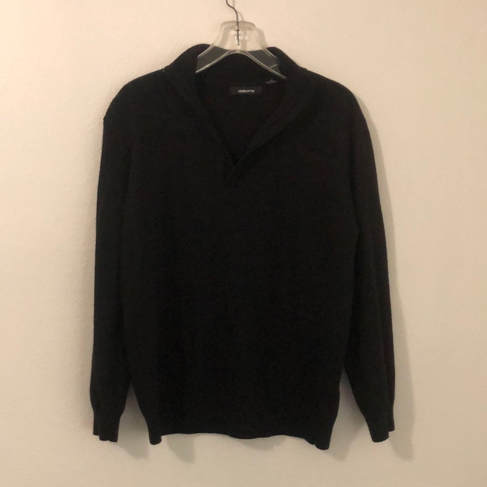 Mens Claiborne Quarter Zip Sweater